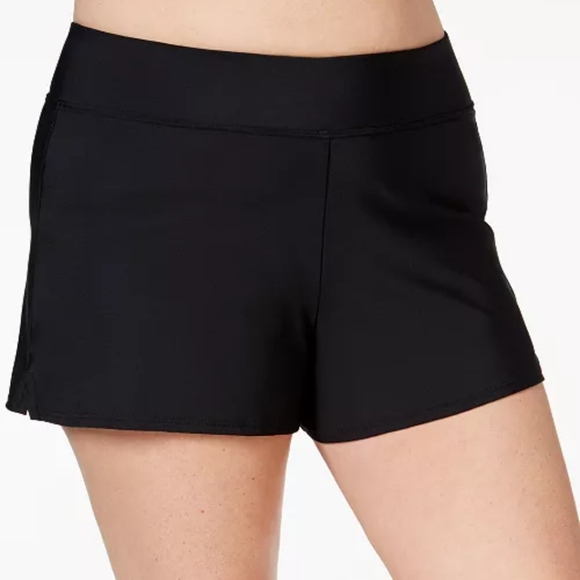 Swim Solutions Solid Swim Shorts Black - Picture 2 of 4
